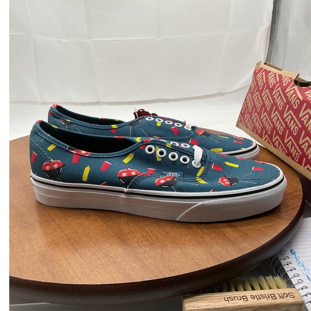 Vans Authentic BBQ Grill Red Cup Teal Canvas Sneakers Mens 8 Womens 9.5 NEW - Picture 4 of 9